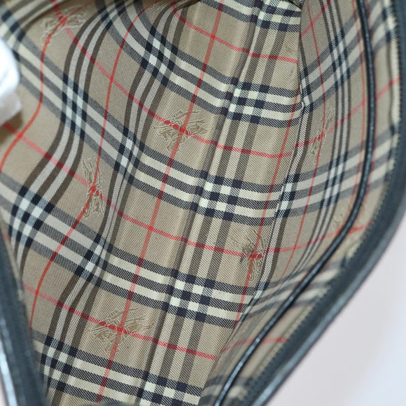 Burberrys Nova Check Clutch Bag Canvas Leather 5 Set Beige Black Auth bs30660