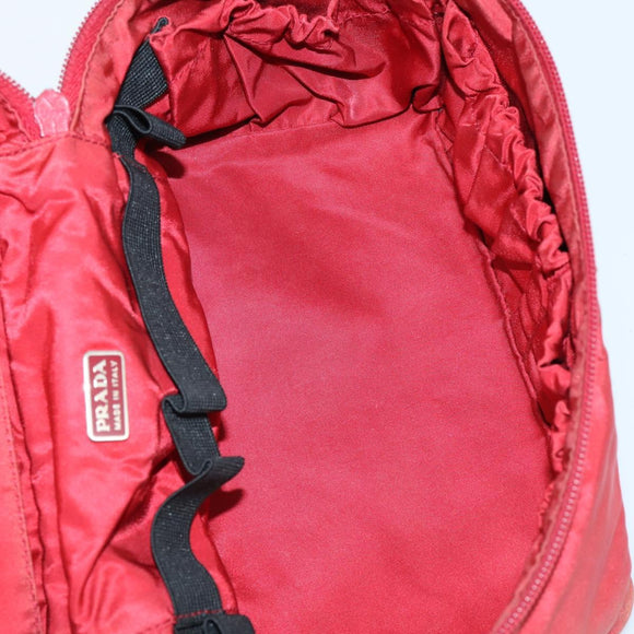 PRADA Hand Bag Nylon 2 Set Red White Auth bs30661