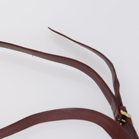 Ferragamo Gucci Cartier Burberrys Bag Leather Coated 4 Set Bordeaux Auth bs30663