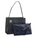 GIVENCHY Shoulder Bag Leather 2 Set Navy Black Auth bs30664-1