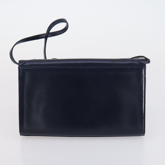 GIVENCHY Shoulder Bag Leather 2 Set Navy Black Auth bs30664