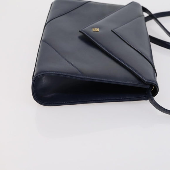 GIVENCHY Shoulder Bag Leather 2 Set Navy Black Auth bs30664