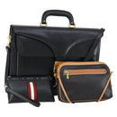 BALLY Hand Bag Leather 3 Set Black Auth bs30665-1