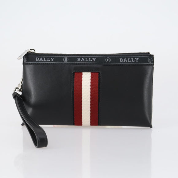 BALLY Hand Bag Leather 3 Set Black Auth bs30665