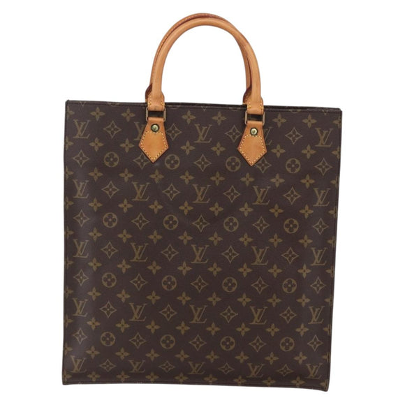 LOUIS VUITTON Monogram Sac Plat Hand Bag M51140 LV Auth bs30684