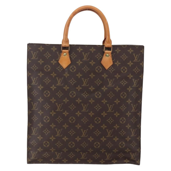 LOUIS VUITTON Monogram Sac Plat Hand Bag M51140 LV Auth bs30684