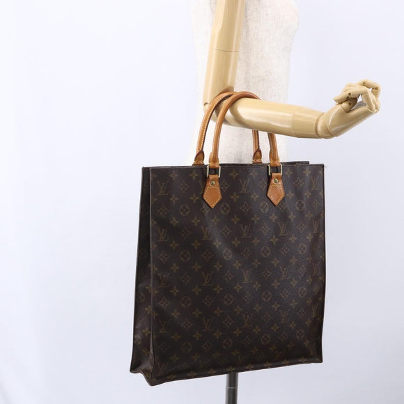 LOUIS VUITTON Monogram Sac Plat Hand Bag M51140 LV Auth bs30686