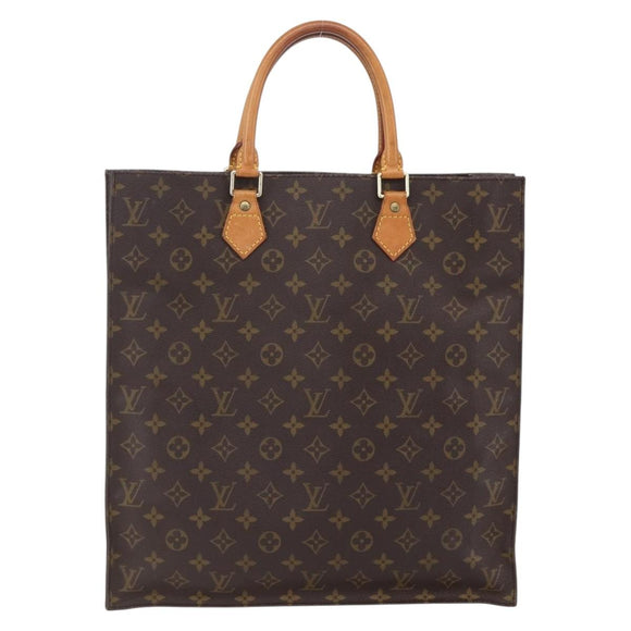 LOUIS VUITTON Monogram Sac Plat Hand Bag M51140 LV Auth bs30686