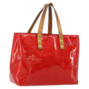 LOUIS VUITTON Monogram Vernis Reade PM Hand Bag Red Rouge M91088 LV Auth bs30698-1