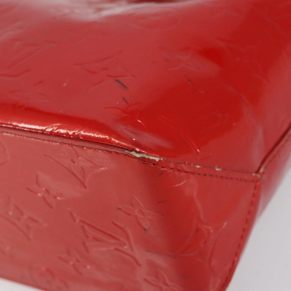 LOUIS VUITTON Monogram Vernis Reade PM Hand Bag Red Rouge M91088 LV Auth bs30698