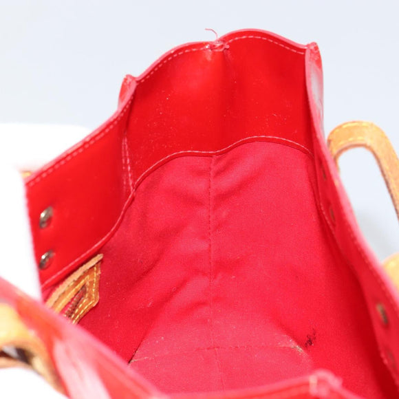 LOUIS VUITTON Monogram Vernis Reade PM Hand Bag Red Rouge M91088 LV Auth bs30698