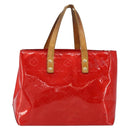 LOUIS VUITTON Monogram Vernis Reade PM Hand Bag Red Rouge M91088 LV Auth bs30698-13