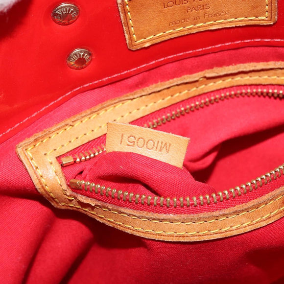 LOUIS VUITTON Monogram Vernis Reade PM Hand Bag Red Rouge M91088 LV Auth bs30698