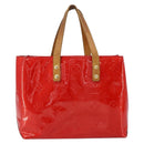 LOUIS VUITTON Monogram Vernis Reade PM Hand Bag Red Rouge M91088 LV Auth bs30698-2
