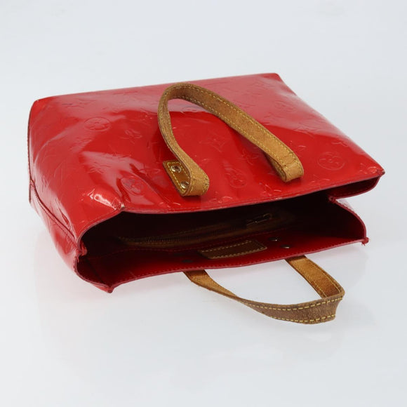 LOUIS VUITTON Monogram Vernis Reade PM Hand Bag Red Rouge M91088 LV Auth bs30698