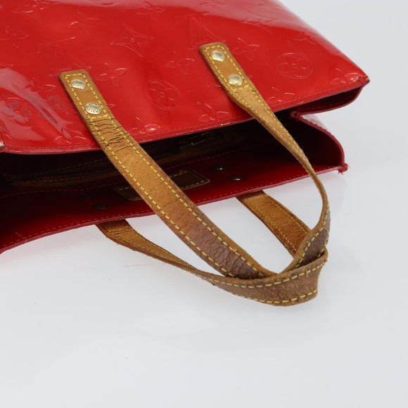 LOUIS VUITTON Monogram Vernis Reade PM Hand Bag Red Rouge M91088 LV Auth bs30698