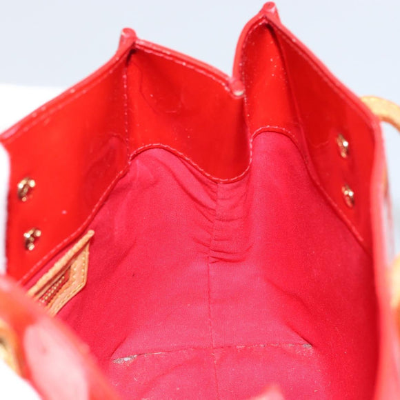 LOUIS VUITTON Monogram Vernis Reade PM Hand Bag Red Rouge M91088 LV Auth bs30699