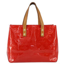 LOUIS VUITTON Monogram Vernis Reade PM Hand Bag Red Rouge M91088 LV Auth bs30699-2