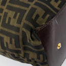 FENDI Zucca Canvas Hand Bag Black Brown Auth bs30706-15