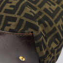FENDI Zucca Canvas Hand Bag Black Brown Auth bs30706-16