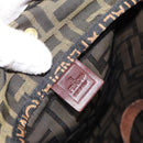 FENDI Zucca Canvas Hand Bag Black Brown Auth bs30706-18