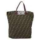 FENDI Zucca Canvas Hand Bag Black Brown Auth bs30706-13