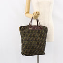 FENDI Zucca Canvas Hand Bag Black Brown Auth bs30706-21