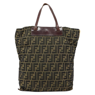 FENDI Zucca Canvas Hand Bag Black Brown Auth bs30706 - 0