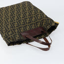 FENDI Zucca Canvas Hand Bag Black Brown Auth bs30706-6