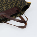 FENDI Zucca Canvas Hand Bag Black Brown Auth bs30706-7