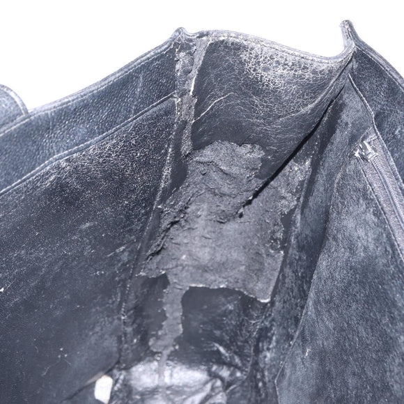 CHANEL COCO Mark Tote Bag Caviar Skin Black Gold CC Auth bs30707