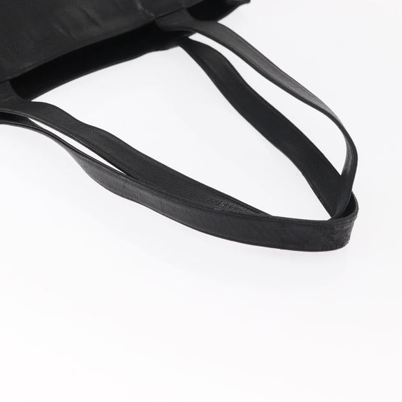 CHANEL COCO Mark Tote Bag Caviar Skin Black Gold CC Auth bs30707