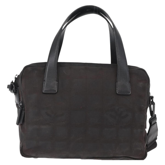 CHANEL Neue Reiselinie Handtasche Nylon 2way Schwarz CC Auth bs30708