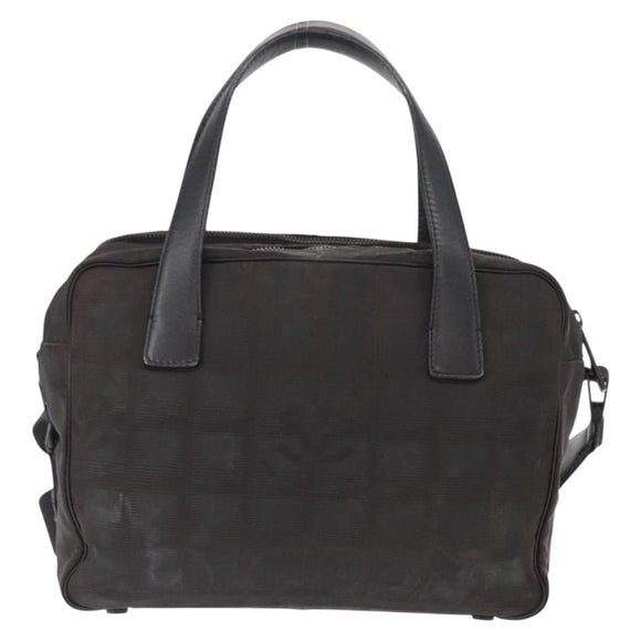 CHANEL New Travel line Hand Bag Nylon 2way Black CC Auth bs30708