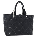 CHANEL New Travel Line Tote Bag Nylon Black Silver CC Auth bs30710-1