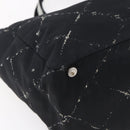 CHANEL New Travel Line Tote Bag Nylon Black Silver CC Auth bs30710-14