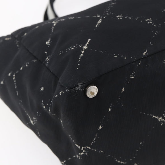 CHANEL New Travel Line Tote Bag Nylon Black Silver CC Auth bs30710