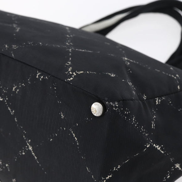 CHANEL New Travel Line Tote Bag Nylon Black Silver CC Auth bs30710