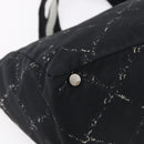 CHANEL New Travel Line Tote Bag Nylon Black Silver CC Auth bs30710-16