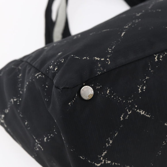 CHANEL New Travel Line Tote Bag Nylon Black Silver CC Auth bs30710