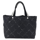 CHANEL New Travel Line Tote Bag Nylon Black Silver CC Auth bs30710-13
