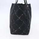 CHANEL New Travel Line Tote Bag Nylon Black Silver CC Auth bs30710-3
