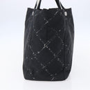 CHANEL New Travel Line Tote Bag Nylon Black Silver CC Auth bs30710-4