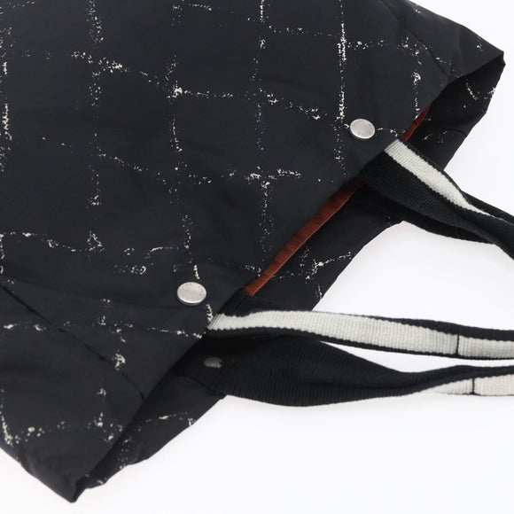 CHANEL New Travel Line Tote Bag Nylon Black Silver CC Auth bs30710