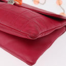 CHANEL Choco Bar Chain Hand Bag Lamb Skin Pink Silver CC Auth bs30713V-15