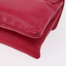 CHANEL Choco Bar Chain Hand Bag Lamb Skin Pink Silver CC Auth bs30713V-17