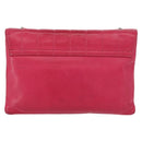 CHANEL Choco Bar Chain Hand Bag Lamb Skin Pink Silver CC Auth bs30713V-2