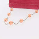 CHANEL Choco Bar Chain Hand Bag Lamb Skin Pink Silver CC Auth bs30713V-7