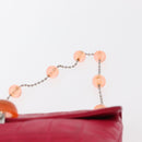 CHANEL Choco Bar Chain Hand Bag Lamb Skin Pink Silver CC Auth bs30713V-14