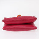 CHANEL Choco Bar Chain Hand Bag Lamb Skin Pink Silver CC Auth bs30713V-5